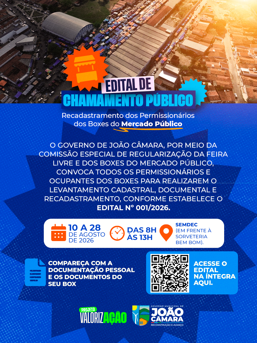 Edital de Chamamento Público – Recadastramento dos Permissionários