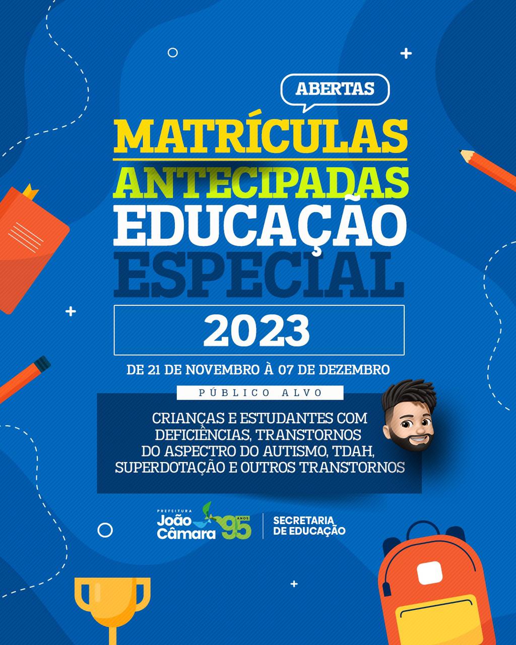 Matrículas antecipadas educação especial 2023